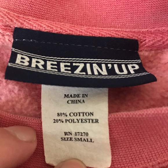 East Hampton sunwashed pink sweatshirt nautical S - Picture 4 of 4